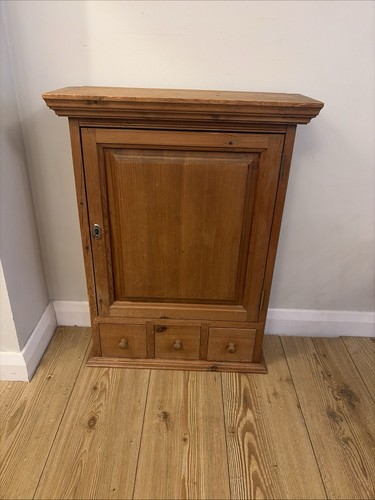 Vintage pine wall cupboard - pine,