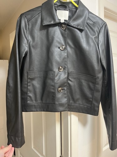 Faux leather jacket size - h&m,