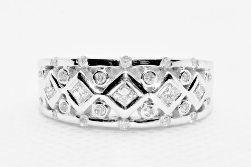 Vintage 9ct white gold - 9ct, diamond