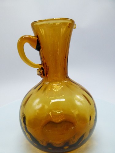 Amber glass jug - amber, hand