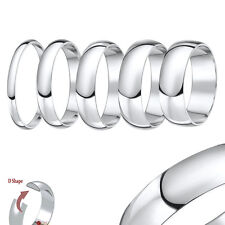 Platinum Wedding Ring High Polished Medium-Weight D Shape Band UK Hallmarked 950