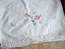 5 EASY CHAIR HEAD REST  PROTECTORS, 22" X 15"  COTTON WITH CROTCHET BOTTOM