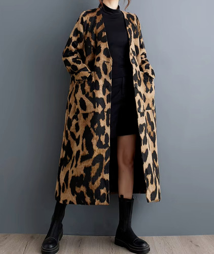Brown black jacket - midi, coat