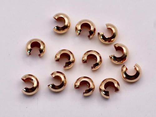 Gold filled 3mm 4mm crimp - gold,