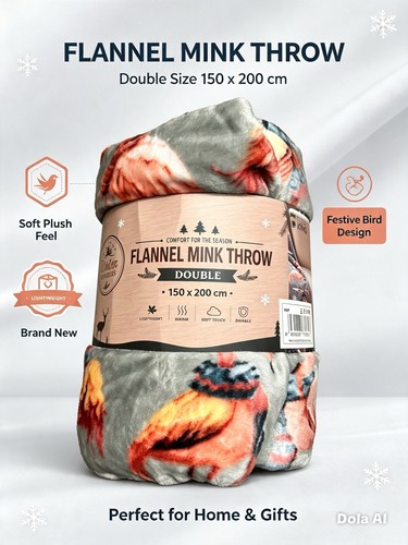 Flamingo christmas mink throw - mink,