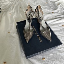 Alberto Zago Metallic Silver Stiletto shoe UK Size 5