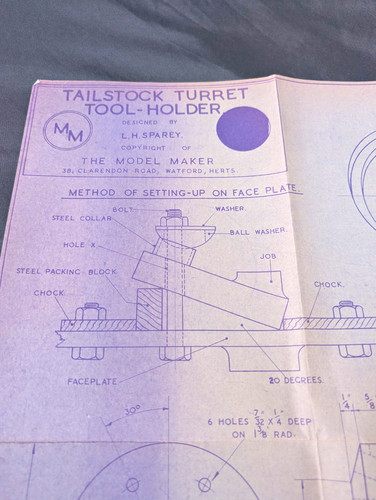 Vintage sparey tailstock - l.h.,