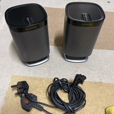2x - Sonos Play:1 Smart Wireless Speakers + Flexson Desk Stands - pair