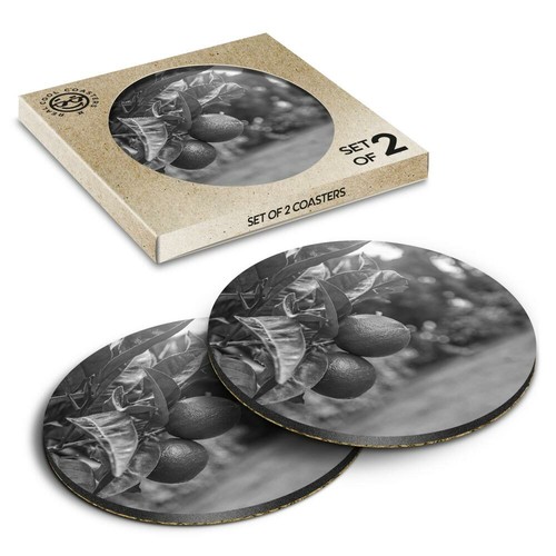Boxed round coasters - 2, bw