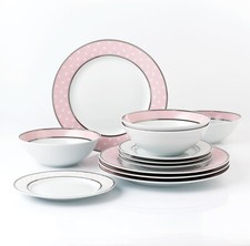 12pc Pink Star Dinner Set
