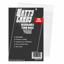 Watts Cards Team Bags Resealable Sleeves - Clear (100 pack)
