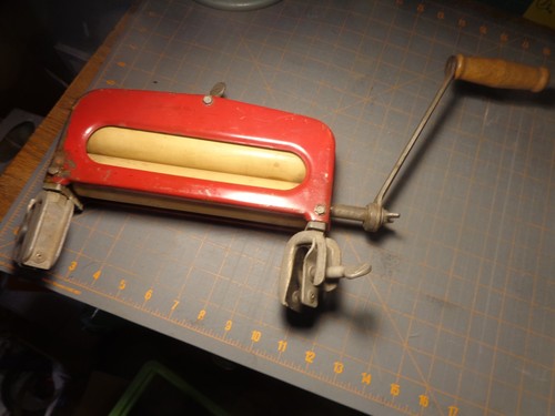 Vintage red washing machine - red,