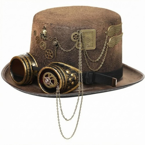 Steampunk hat with - with, goggles