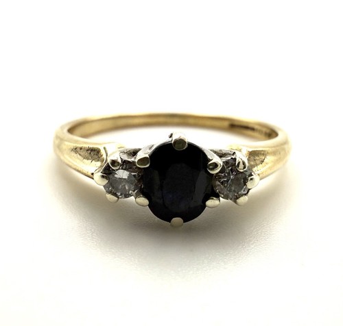 9ct gold sapphire - diamond, ring
