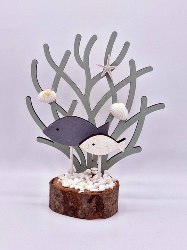 Coral fish shell wooden - coral, &