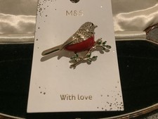 M & S Christmas Robin Brooch