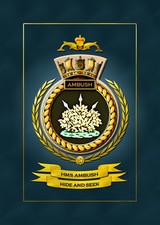 HMS AMBUSH SHIPS BADGE/CREST -