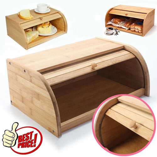 Bamboo wooden bread box - bread,