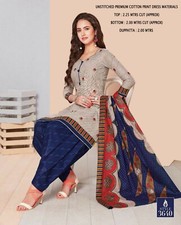 Women 100% Cotton Print Fabric Unstitched Party Wear Indian Salwar Kameez Suits 