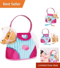 Beige Plush Horse with Pink Pony Bag – Perfect Gift Set for Imaginative Play