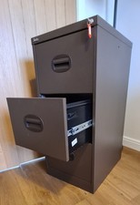 3 Drawer Metal Filing Cabinet ('Silverline' Brown)