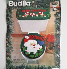 Bucilla 83268 Ho Ho Santa Toilet Sear Cover Felt Applique Sequins Kit Christmas