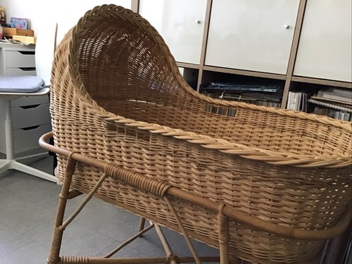 Wicker cradle stand - on, stand.