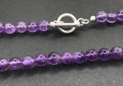 Amethyst bead necklace solid - bead,