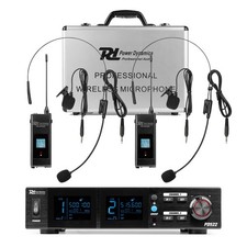 Power Dynamics PD522B UHF Dual Wireless Microphone System with 2x Headset Mics