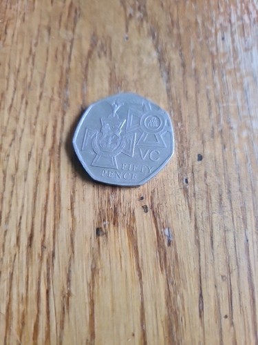 50p coin victoria cross - coin, used