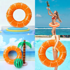 Inflatable Kids Adults Swim Ring Beach Swimming Pool Float Aids Water Orange AID