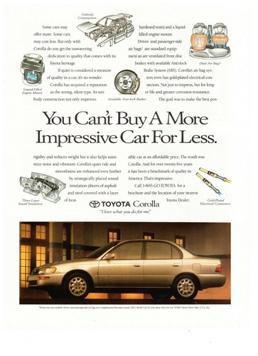 Toyota corolla cant buy - cant, more