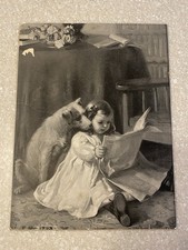 Antique painting: Terrier With