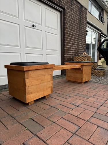 Wooden garden decking planters - wooden,
