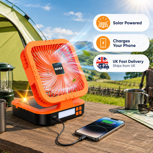 Camping fans with solar panel - camping,