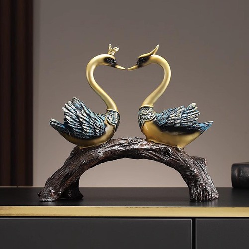 Swan couple statue - couple,