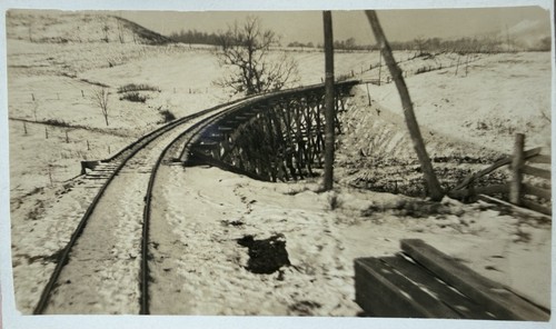 Wooden railroad trestle bridge - wooden,