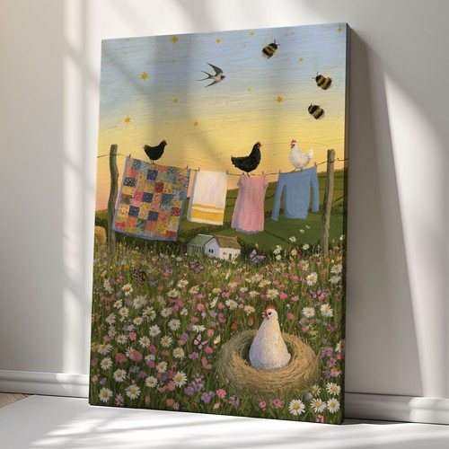 Rural washing line - washing,