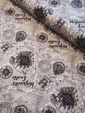 Harry Potter Licensed Book Hogwarts Grey Marauders Map Cotton Fabric Per 50cm