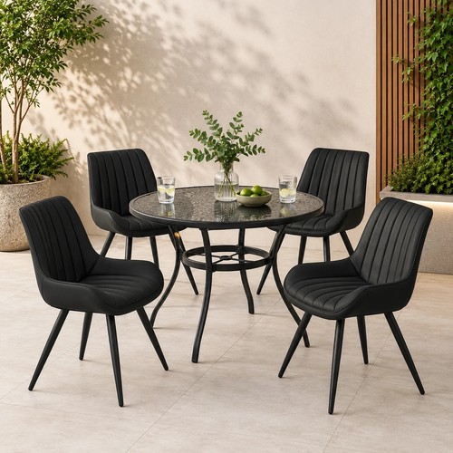 Set black upholstered - set, of