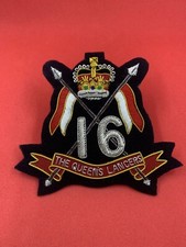 16th / 5th QUEEN'S LANCERS BLAZER BADGE QUEEN’S CROWN BULLION WIRE BLAZER BADGE