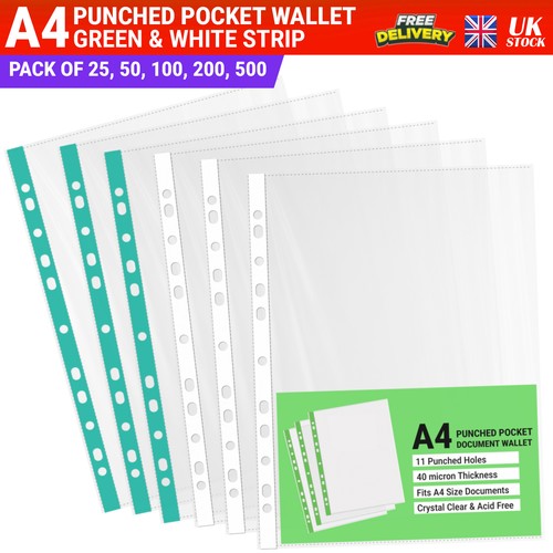 Punched pockets clear - a4,