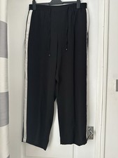 Primark ladies Black And White Wide Leg Trousers Size Large
