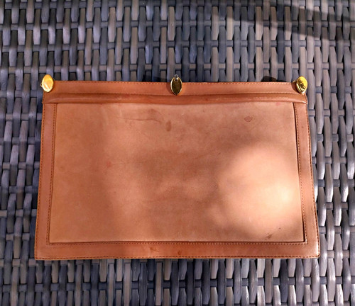 Women tan leather clutch - women’s,