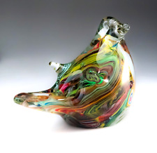Cased Glass Bird Paperweight Multicoloured Turtle Dove Figurine Ornament Decor