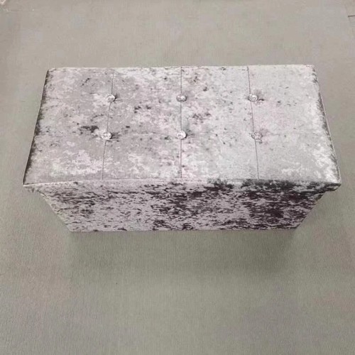Velvet ottoman storage - ottoman,