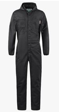 Yukirtiq Men's Hooded Overall Hard Wearing Mechanics Boiler Suit Black Size XXL