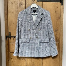 TOPSHOP Blue Tweed Blazer