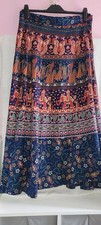 100% Cotton Indian Wrap Skirt Boho Long Skirt Hippie Gypsy Women's 12-14