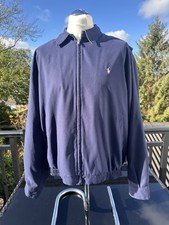 Ralph Lauren Jacket Navy Blue Zip Up Check Lining Harrington - Men’s XL